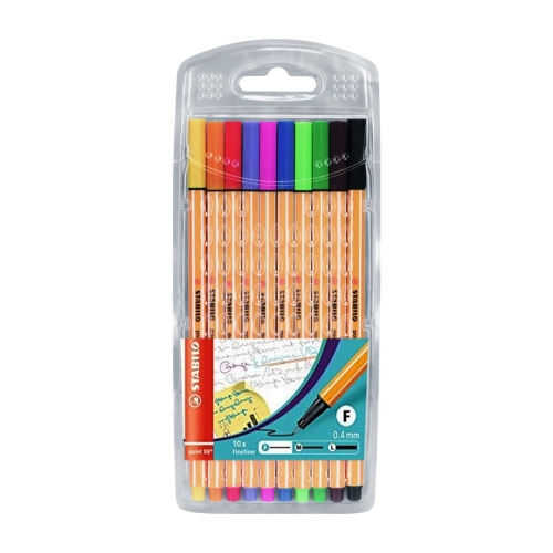 Beula Arkitec: Set x 10 Fineliner Point 88 Colores Básicos Stabilo