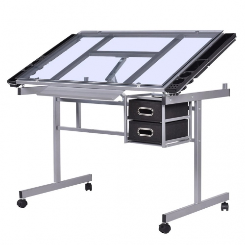 Beula Arkitec: Mesa de Dibujo de Vidrio Templado Adjustable Craft Station Zeny
