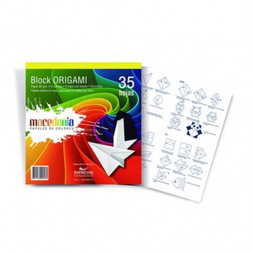 Beula Arkitec: Block Papeles de Colores Origami Macedonia 20 x 20cm