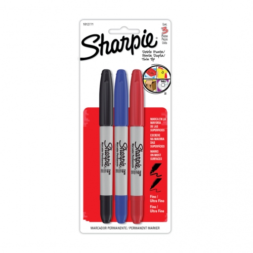 Beula Arkitec: Blister x 3 Marcadores Sharpie Doble Punta Colores Surtidos