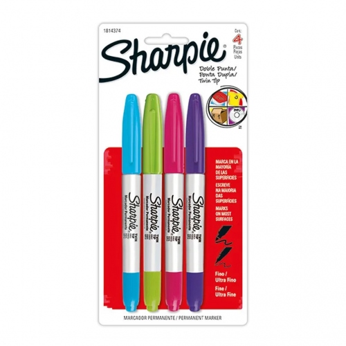 Beula Arkitec: Blister x 4 Marcadores Sharpie Doble Punta Colores Surtidos