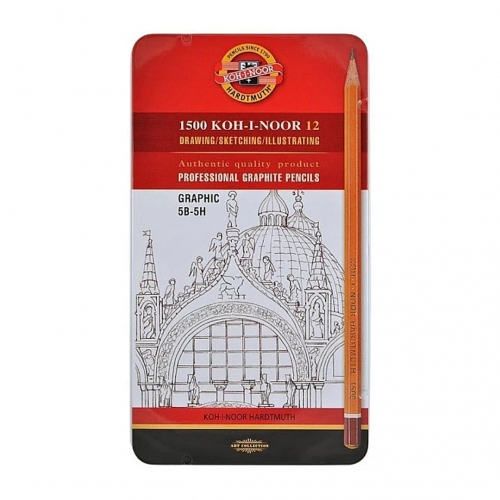 Beula Arkitec: Set x 12 Lápices 1500 Koh-i-noor Graphic 5B-5H
