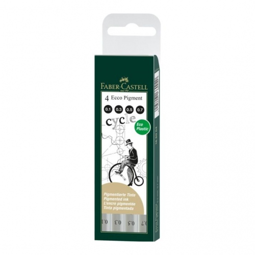Beula Arkitec: Set x 4 Estilógrafos Calibrados Ecco Pigment Faber-Castell Impar