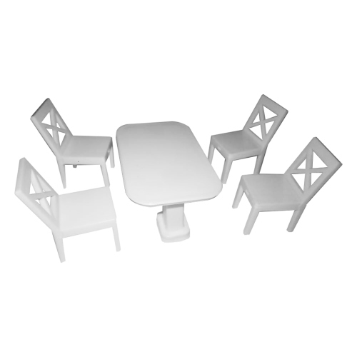 Beula Arkitec: Juego de Comedor Blanco Esc 1:25