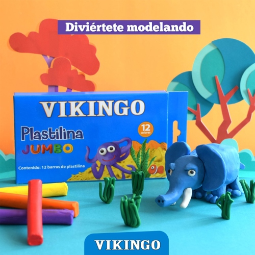 Beula Arkitec: Plastilina Jumbo Vikingo x 12 Colores