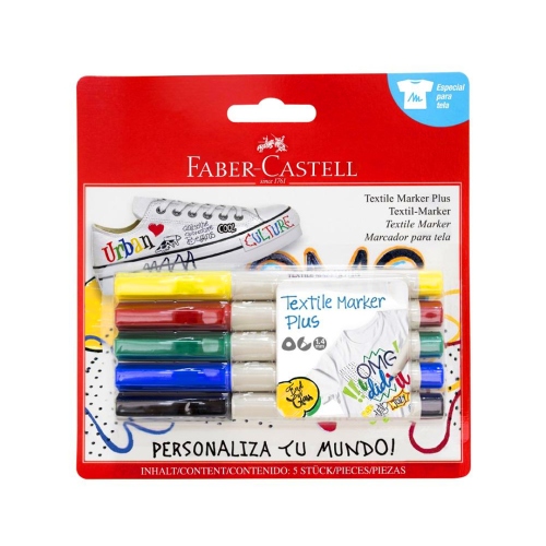 Beula Arkitec: Set x 5 Marcadores para Tela Faber-Castell