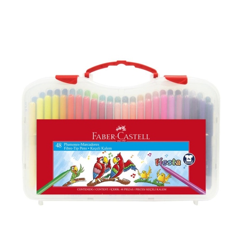 Beula Arkitec: Set x 48 Plumones - Marcadores Punta de Fibra Fiesta Faber-Castell