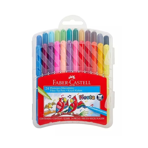 Beula Arkitec: Set x 24 Plumones - Marcadores Punta de Fibra Fiesta Faber-Castell