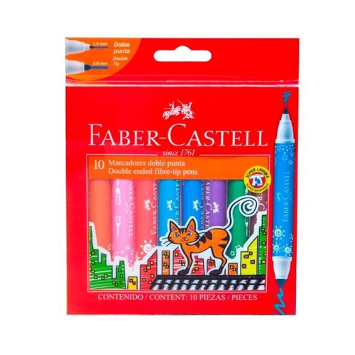 Beula Arkitec: Set x 10 Marcadores Doble Punta de Fibra Faber-Castell
