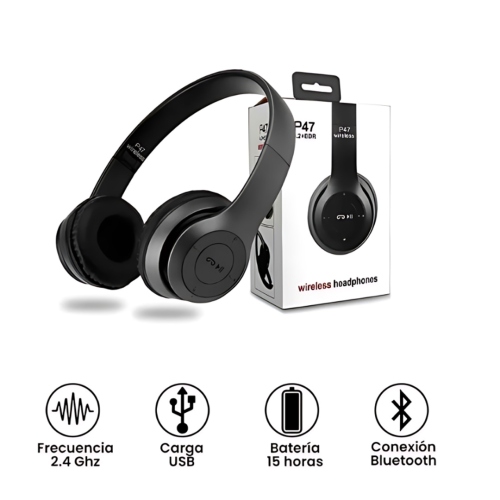 Beula Arkitec: Audifonos Wireless Headphones P47 Negro