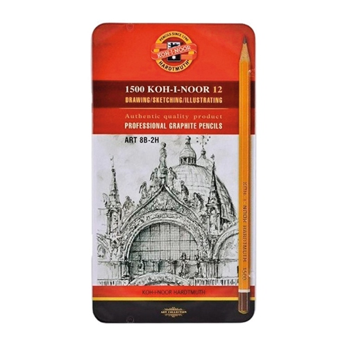 Beula Arkitec: Set x 12 Lápices 1500 Koh-i-noor Graphic 8B-2H
