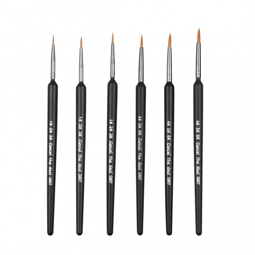 Beula Arkitec: Set x 6 Pinceles Giorgione Redondo Wooden Fino Pole G-807