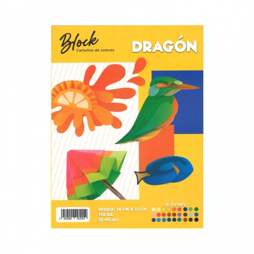 Beula Arkitec: Block de Cartulinas de Colores Dragon 23 x 32cm