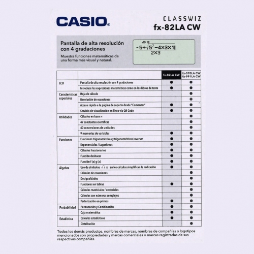 Beula Arkitec: Calculadora Casio fx-82LACW