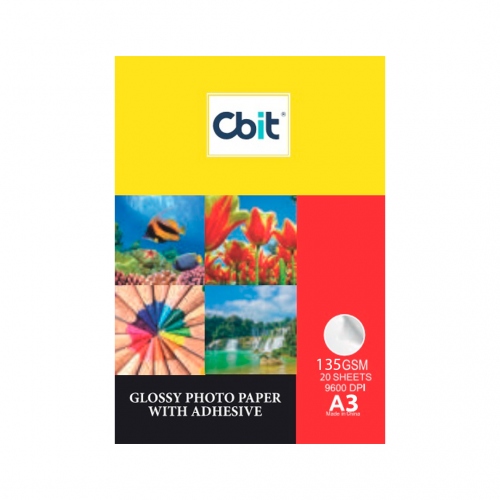 Beula Arkitec: Papel Fotográfico Autoadhesivo Cbit A3 20 hojas 135gr x Unidad