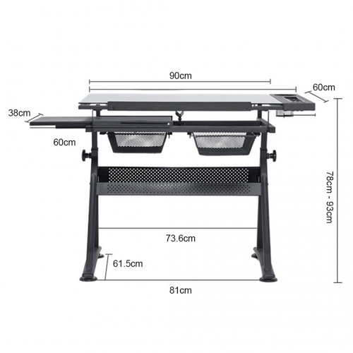 Beula Arkitec: Mesa de Dibujo Tempered Glass Adjustable with drawer