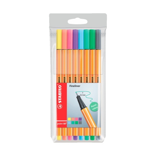 Beula Arkitec: Set Fineliner Point 88 x 8 Colores Pastel
