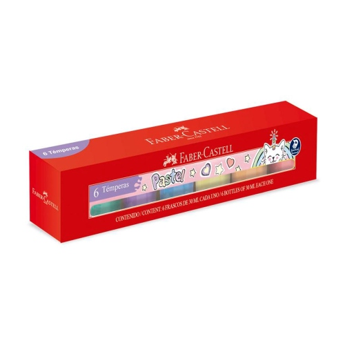 Beula Arkitec: Estuche x 6 Témperas Pastel 30ml Faber Castell