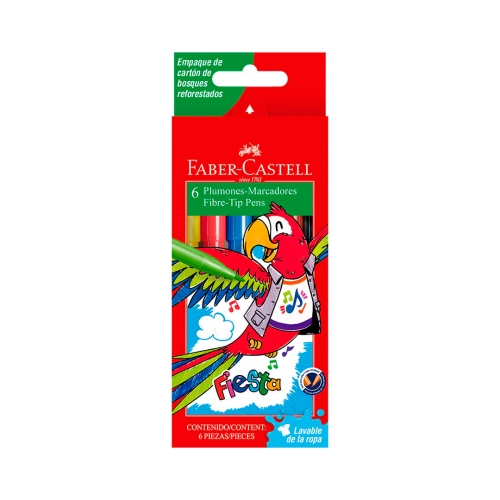 Beula Arkitec: Marcador Fiesta 45 estuche de cartón x 6 colores