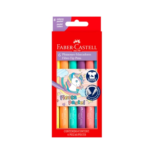 Beula Arkitec: Marcador Fiesta 45 estuche de cartón x 6 colores Pastel