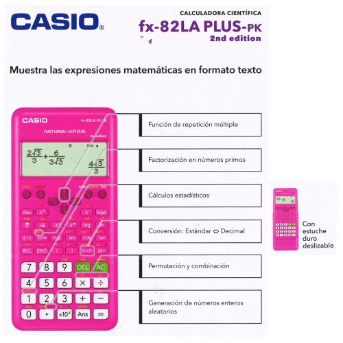 Beula Arkitec: Calculadora Casio fx-82 LA PLUS 2nd Edition Rosado