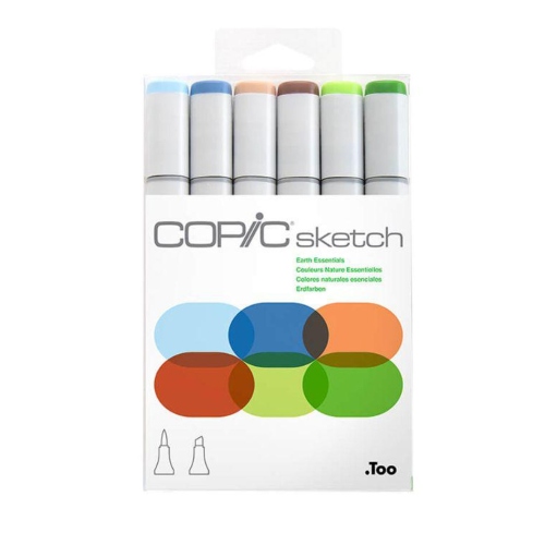 Beula Arkitec: Marcadores Copic Sketch x 6 Colores Naturales Esenciales