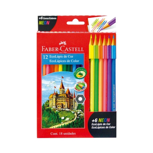 Beula Arkitec: Set x 12 Ecolápices Triangulares Largos + 6 Colores Neón