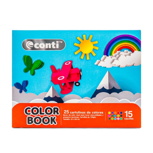 Beula Arkitec: Block Cartulinas Colorbook Conti 25 Hojas