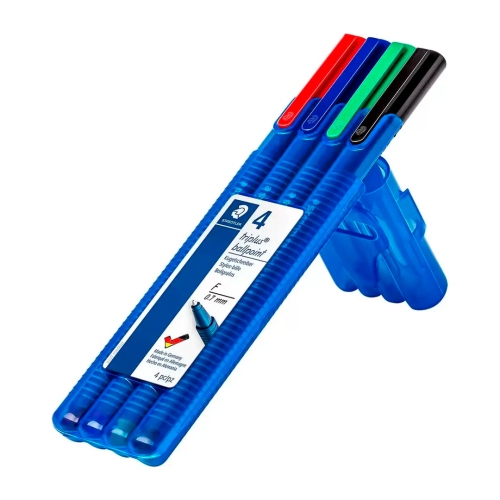Beula Arkitec: Bolígrafo Triplus Ball 437 Triangular Estuche x 4 Staedtler